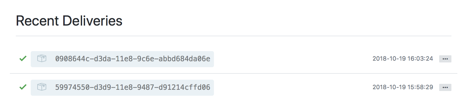 GitHub Webhook - Recent Deliveries GitHub Webhook - Recent Deliveries