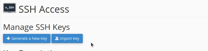 Select 'Generate a New Key' or 'Import Key'. Select ‘Generate a New Key’ or ‘Import Key’.