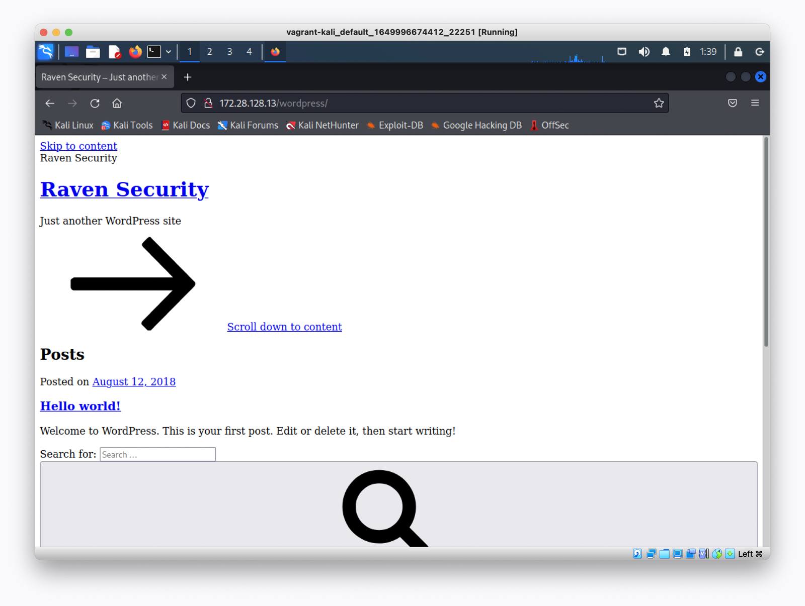 Raven web server browser screenshot - WordPress page Raven web server browser screenshot - WordPress page