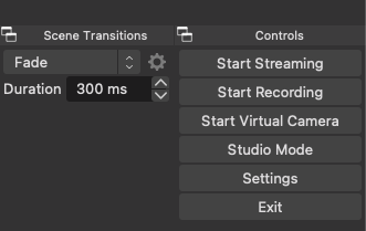 The Controls section of OBS The Controls section of OBS